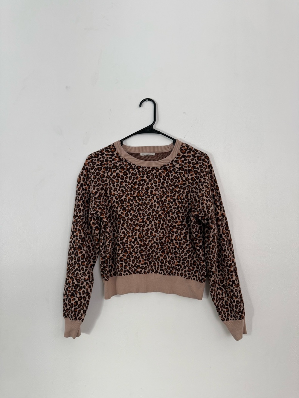 Copper Key Leopard Print Crewneck Sweater - Brown/Tan